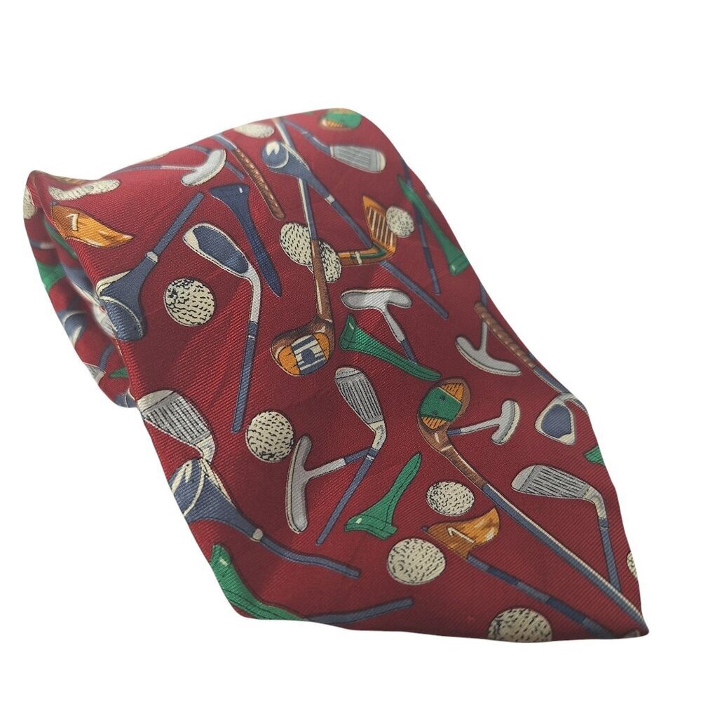 Utopia Golf Silk Necktie Clubs Balls Drivers Putters